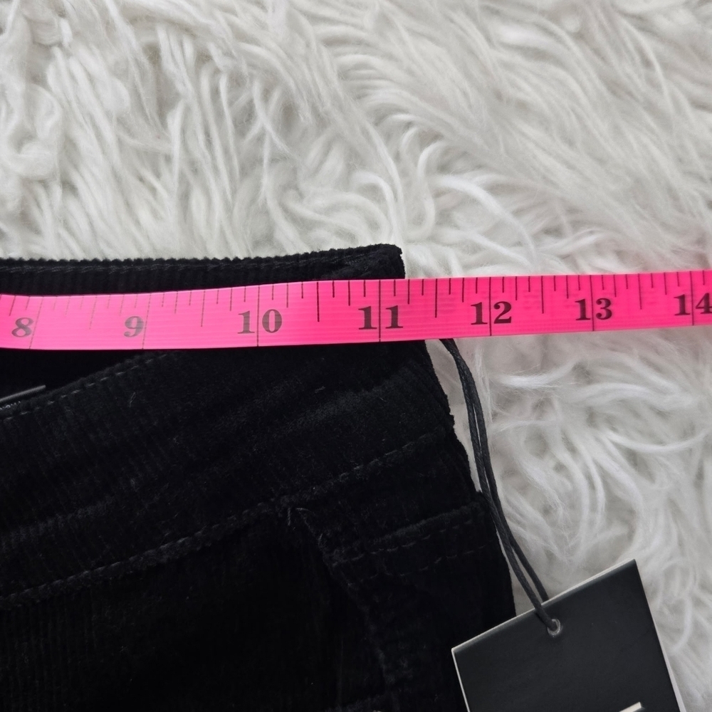 OAT New York HIGH-RISE CORDUROY BUTTON FLY STRAIGHT CROP. Black. Size 25. New. - Picture 4 of 9